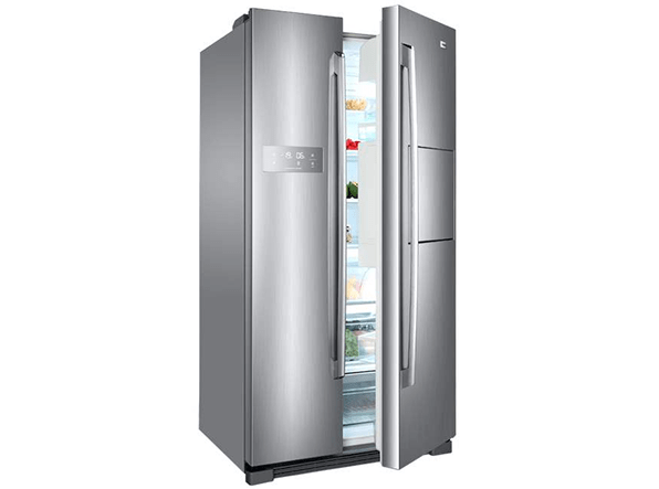 side-by-side refrigerator in gray